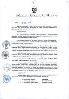 Resolución Jefatural N° 234-2016-AGN/J