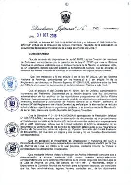 Resolución Jefatural N° 249-2018-AGN/J