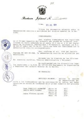 Resolución Jefatural N° 107-1994/AGN/J