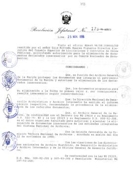 Resolución Jefatural N° 173-1996/AGN/J