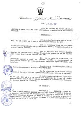 Resolución Jefatural N° 107-1997/AGN/J