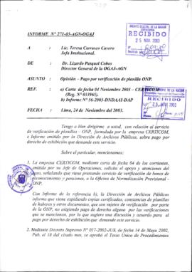 INFORME 271-2003-AGN-OGAJ