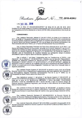 Resolución Jefatural N° 166-2018-AGN/J
