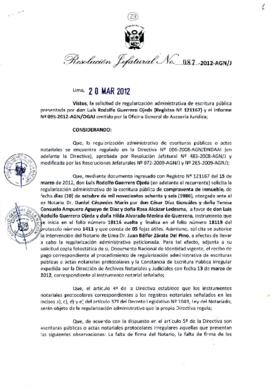 Resolución Jefatural N° 087-2012-AGN/J