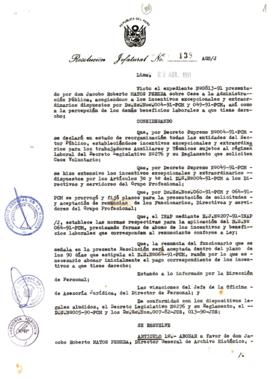 Resolución Jefatural N° 138-1991/AGN/J