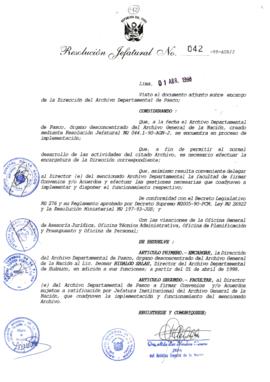 Resolución Jefatural N° 042-1998/AGN/J