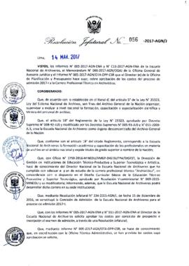 Resolución Jefatural N° 056-2017-AGN/J