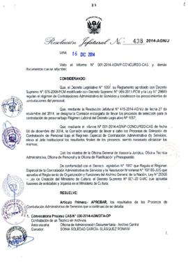 Resolución Jefatural N° 438-2014-AGN/J