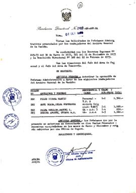 Resolución Directoral N° 98-86-AGN/OA