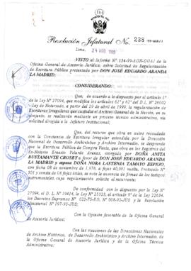 Resolución Jefatural N° 238-1999/AGN/J