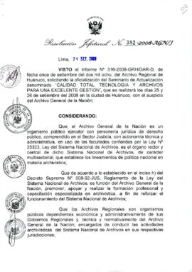 Resolución Jefatural N° 382-2008-AGN/J