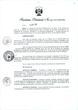 Resolución Directoral N° 061-2012-AGN/OTA