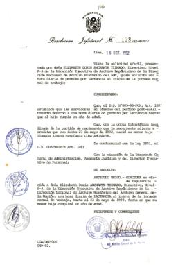 Resolución Jefatural N° 198-1992/AGN/J