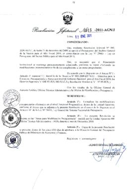 Resolución Jefatural N° 015-2011-AGN/J