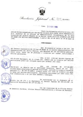 Resolución Jefatural N° 093-1996/AGN/J