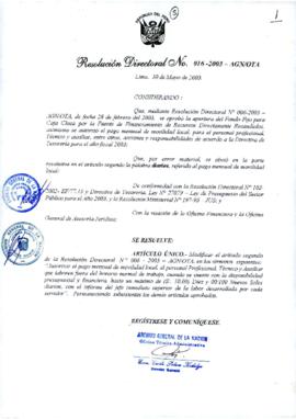 Resolución Directoral N° 016-2003-AGN/OTA