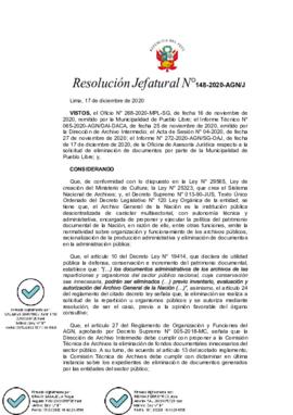 Resolución Jefatural N° 148-2020-AGN/J