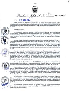 Resolución Jefatural N° 078-2017-AGN/J