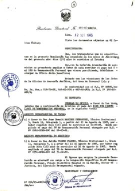 Resolución Directoral N° 81-85-AGN/OA