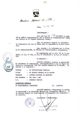 Resolución Jefatural N° 072-1991/AGN/J