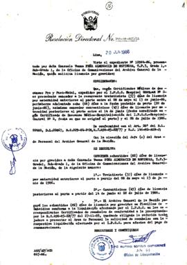 Resolución Directoral N° 55-86-AGN/OA