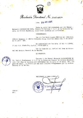 Resolución Directoral N° 14-87-AGN-OA