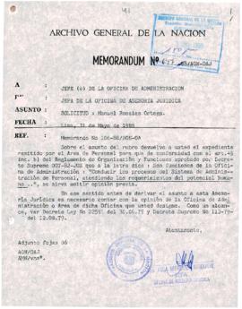 MEMORANDUM 047-88-AGN/JOAJ