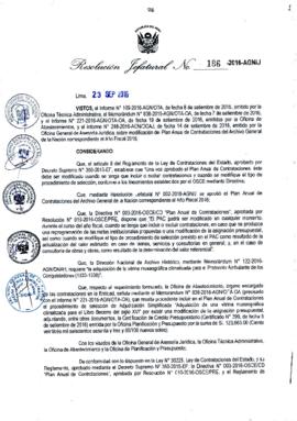 Resolución Jefatural N° 186-2016-AGN/J