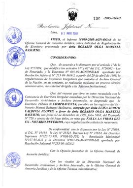 Resolución Jefatural N° 136-2005-AGN/J