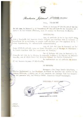 Resolución Jefatural N° 201-1982/AGN/J