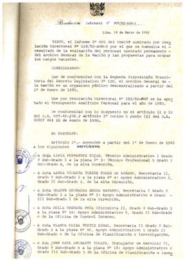 Resolución Jefatural N° 005-1982/AGN/J