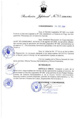 Resolución Jefatural N° 313-2004-AGN/J