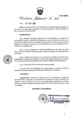 Resolución Jefatural N° 432-2013-AGN/J