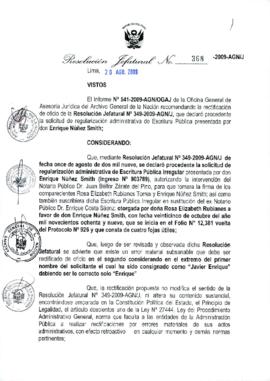 Resolución Jefatural N° 368-2009-AGN/J