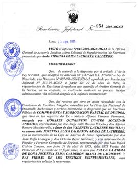 Resolución Jefatural N° 054-2005-AGN/J