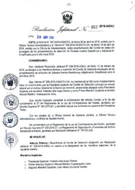Resolución Jefatural N° 082-2016-AGN/J