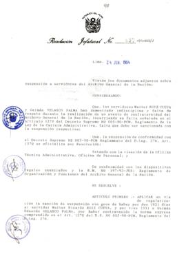 Resolución Jefatural N° 097-1994/AGN/J