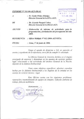 INFORME 161-2004-AGN-OGAJ