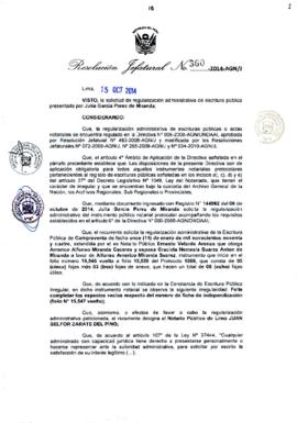 Resolución Jefatural N° 360-2014-AGN/J