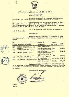 Resolución Directoral N° 29-85-AGN/OA