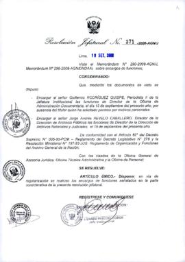 Resolución Jefatural N° 371-2008-AGN/J