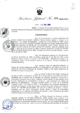 Resolución Jefatural N° 074-2008-AGN/J