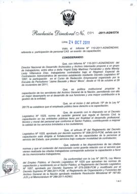 Resolución Directoral N° 034-2011-AGN/OTA