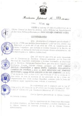Resolución Jefatural N° 173-1999/AGN/J