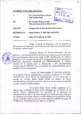 INFORME 031-2005-AGN-OGAJ