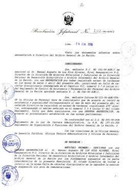 Resolución Jefatural N° 102-1996/AGN/J