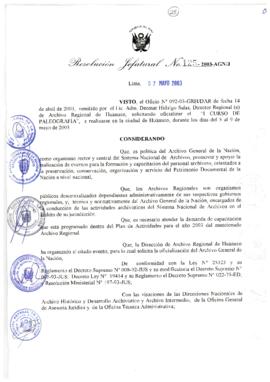 Resolución Jefatural N° 125-2003-AGN/J