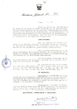 Resolución Jefatural N° 034-1987/AGN/J