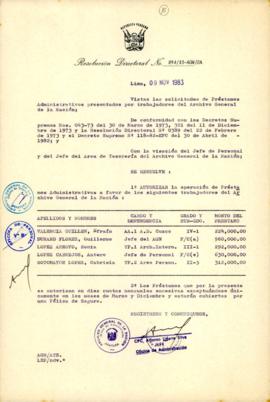 Resolución Directoral N° 94-83-AGN/OA