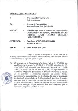 INFORME 067-2003-AGN-OGAJ